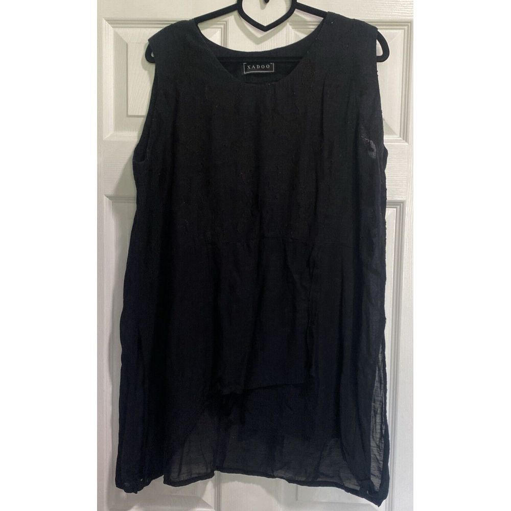 XADOO Berlin designer cotton Black Tank size L/XL Lagenlook quirky artsy runway
